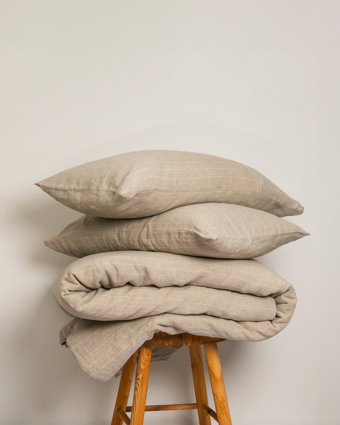 Natural Stripe Linen Duvet Set - 100% French Flax Linen