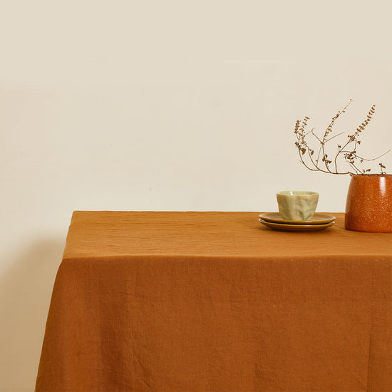 Cinnamon - 100% French Flax Linen Tablecloth