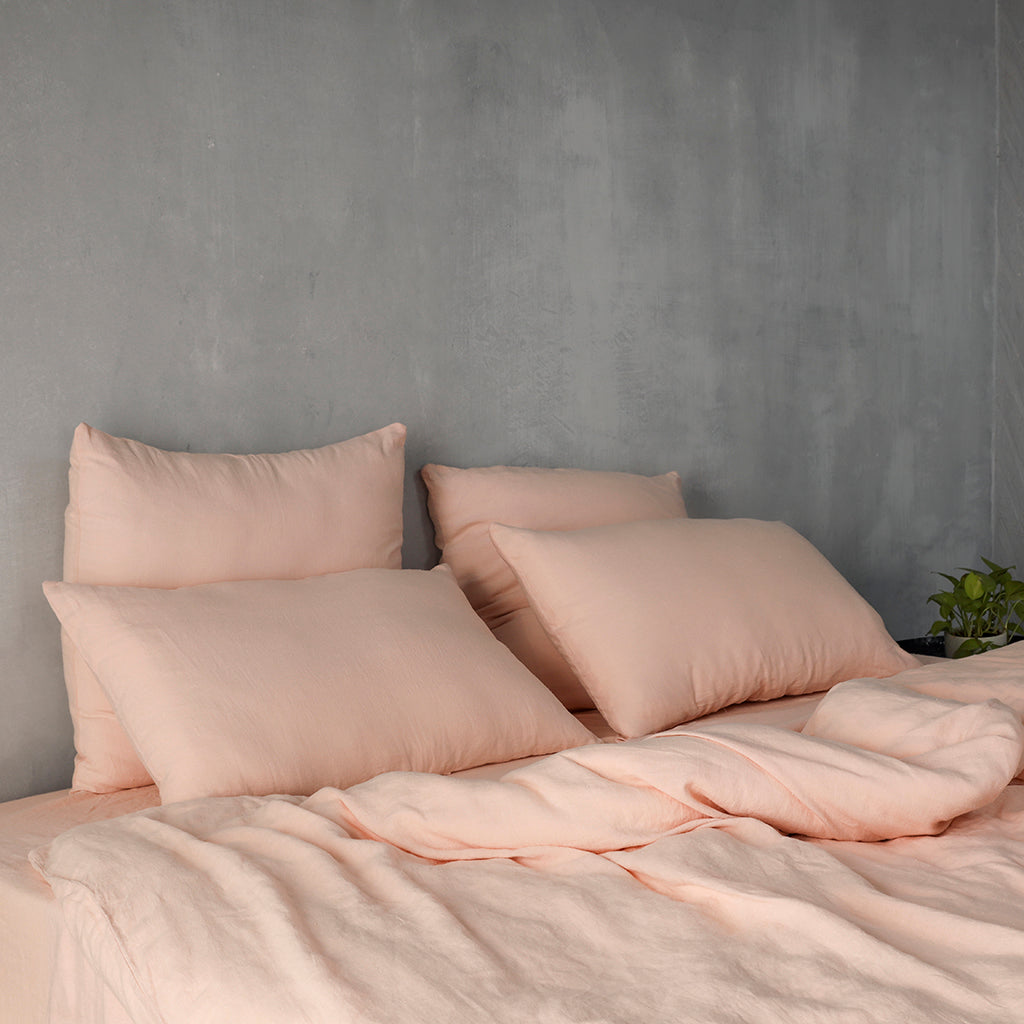 60cm x 60cm Dusk Linen Euros - 100% French Flax Linen