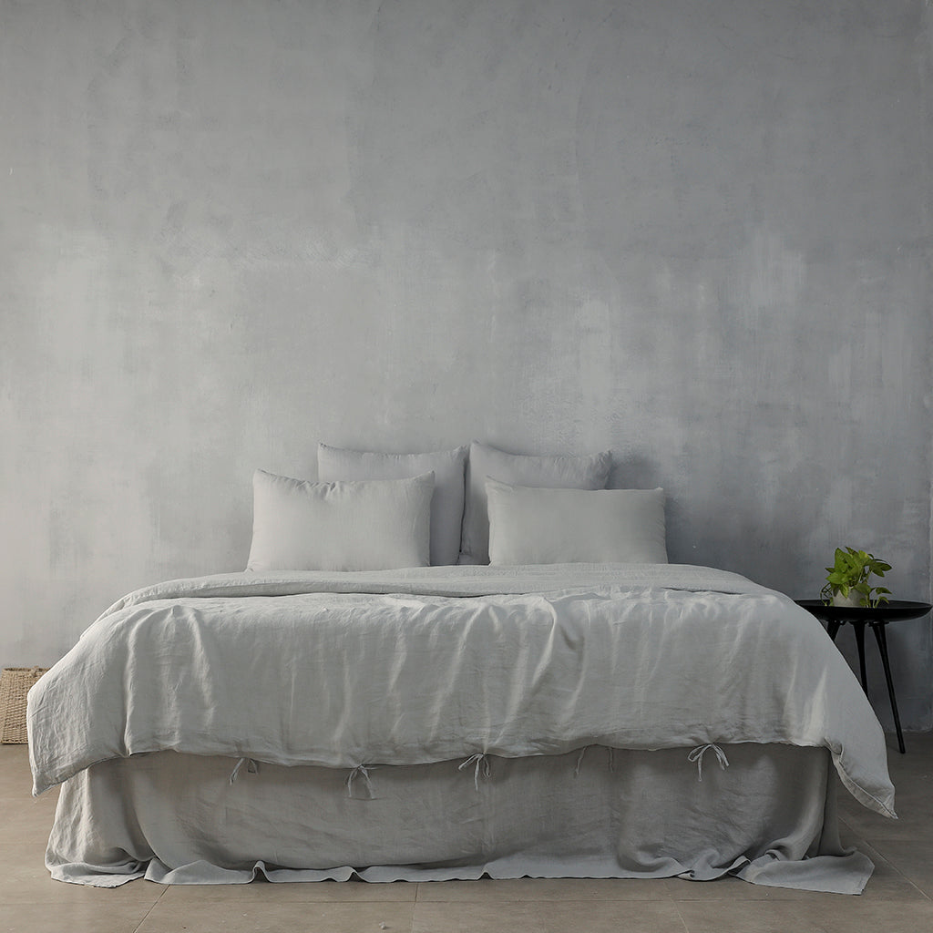 Grey Linen Flat Bed Sheet - 100% French Flax Linen