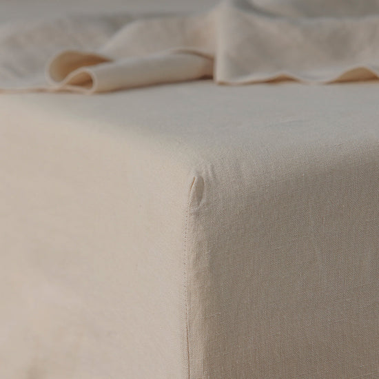 Natural Linen Fitted Sheet - 100% French Flax Linen
