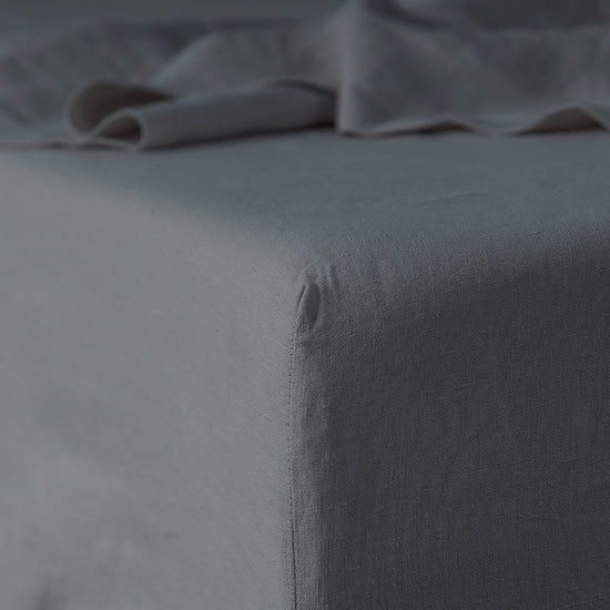 Charcoal Linen Fitted Sheets - 100% French Flax Linen