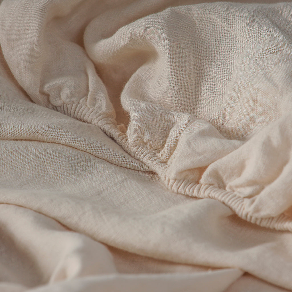 Natural Linen Fitted Sheet - 100% French Flax Linen