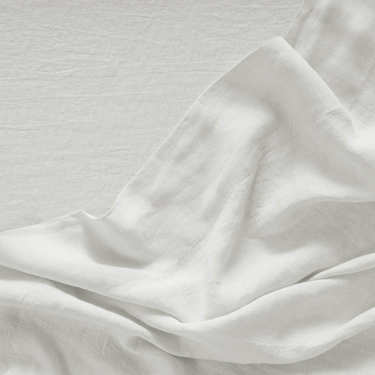 White Linen Flat Sheet - 100% French Flax Linen