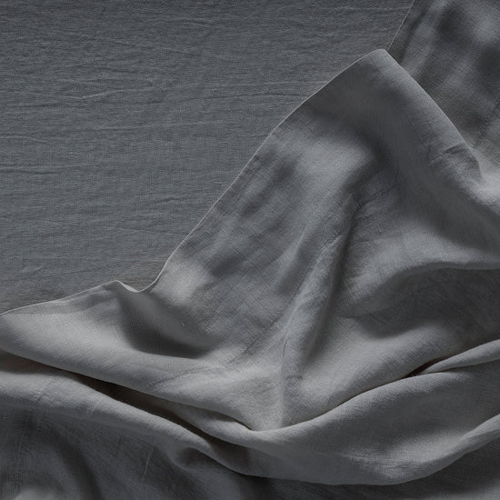 Charcoal Linen Flat Sheet - 100% French Flax Linen