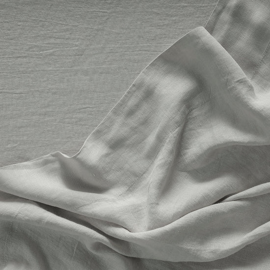 Grey Linen Flat Bed Sheet - 100% French Flax Linen