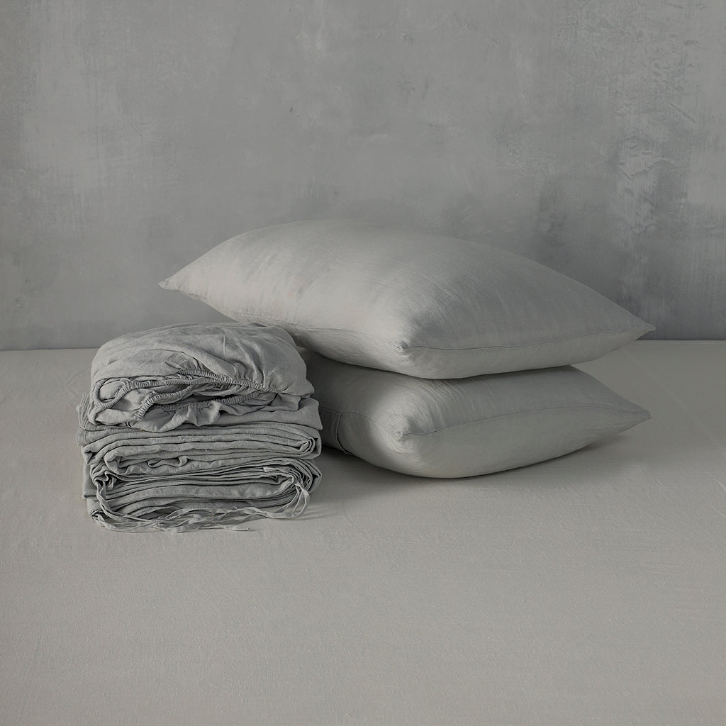 Grey Linen Sheet Set - 100% French Flax Linen