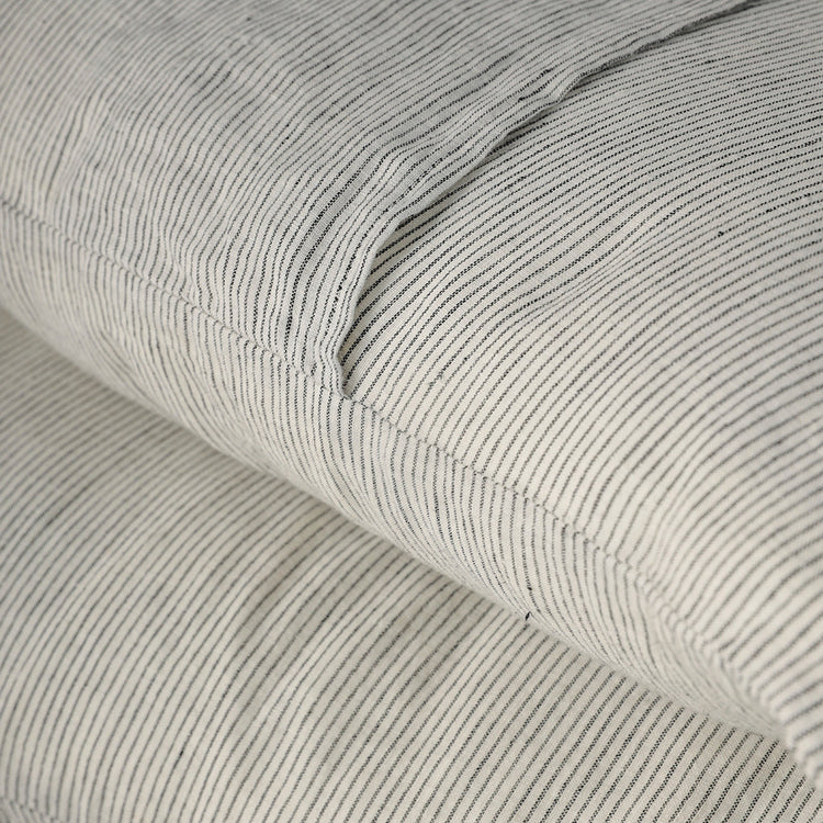 Standard Pinstripe Linen Euros - 100% French Flax Linen