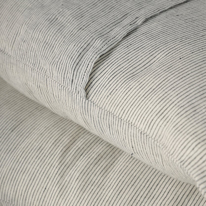 Pinstripe Linen Duvet Set - 100% French Flax Linen