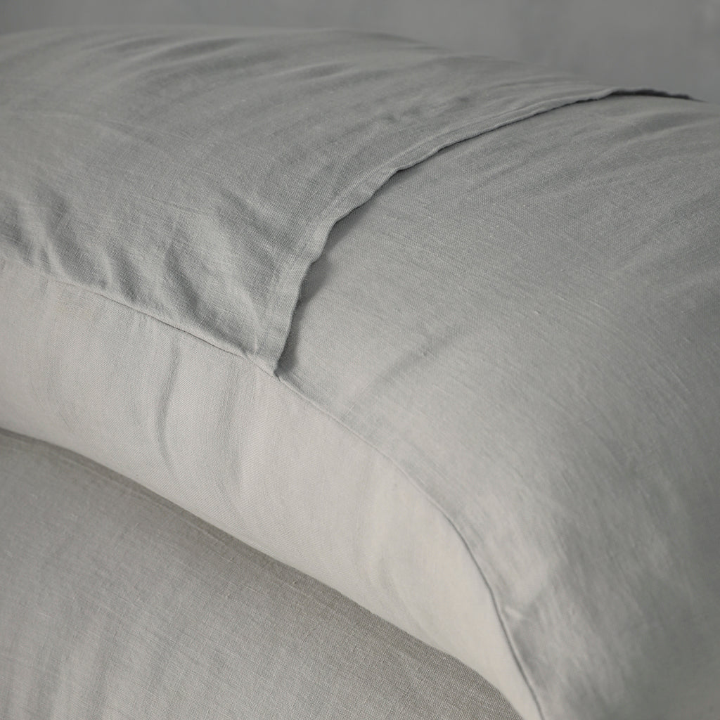 Grey Standard 100% French Flax Linen Pillowcases