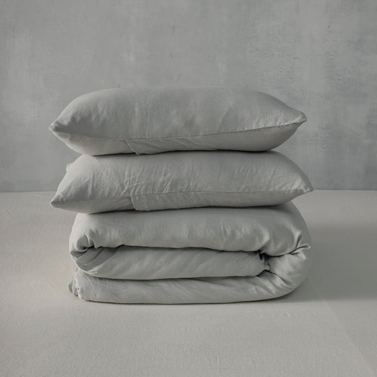 Grey Linen Duvet Set - 100% French Flax Linen