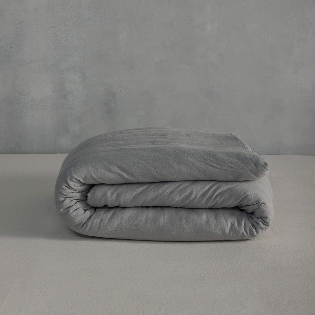 Charcoal 100% French Flax Linen Duvet Cover