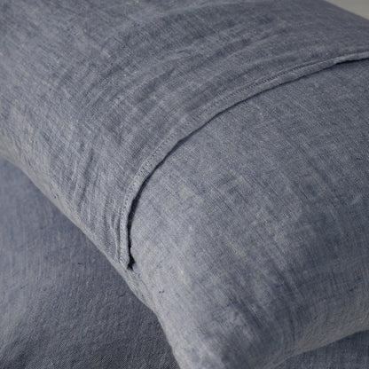 60cm x 60cm Chambray Linen Euros - 100% French Flax Linen