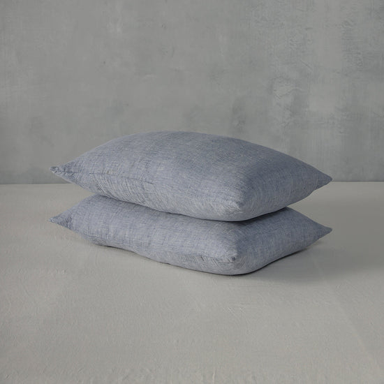 Chambray Standard 100% French Flax Linen Pillowcases