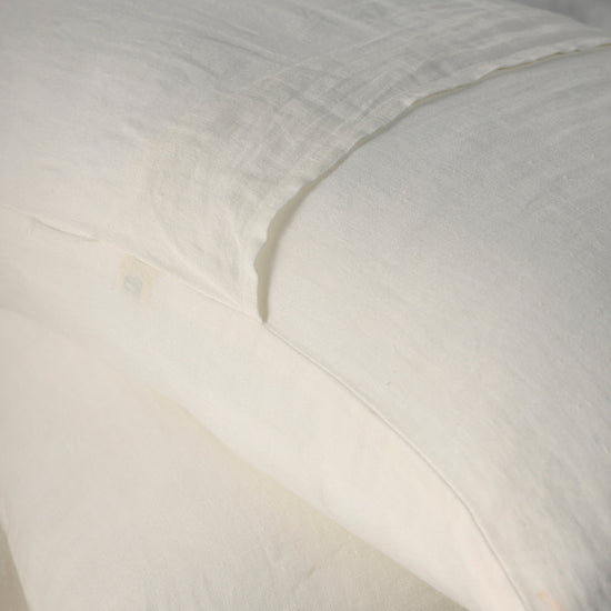60cm x 60cm White Linen Euros - 100% French Flax Linen