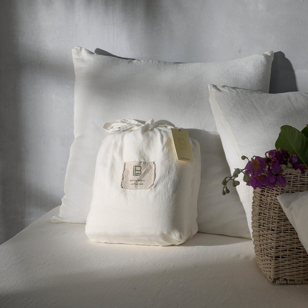 White Linen Sheet Set - 100% French Flax Linen