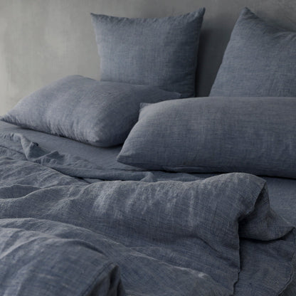 60cm x 60cm Chambray Linen Euros - 100% French Flax Linen