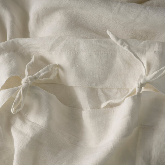 White 100% French Flax Linen Duvet Cover