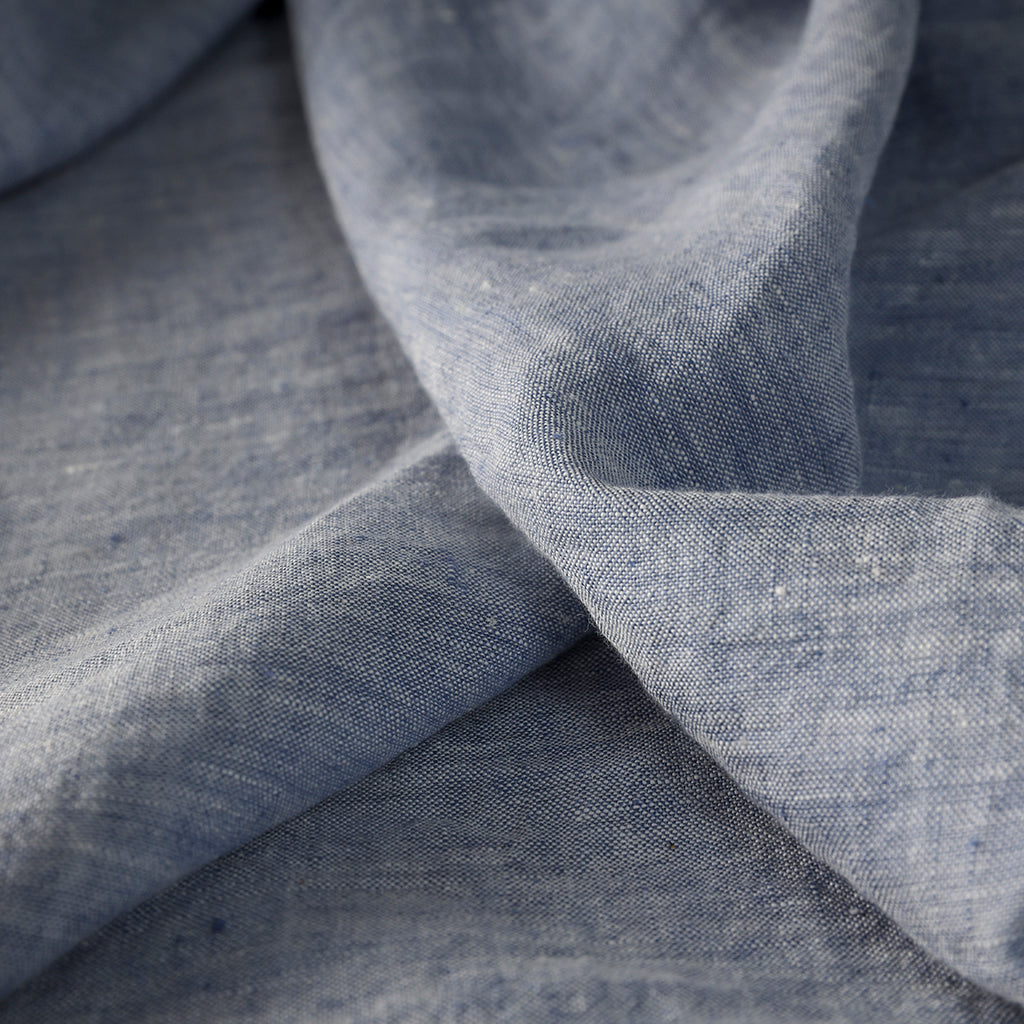 60cm x 60cm Chambray Linen Euros - 100% French Flax Linen