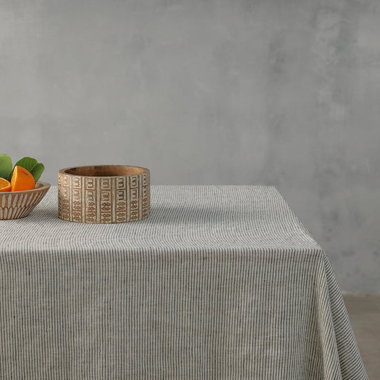 Pinstripe - 100% French Flax Linen Tablecloth