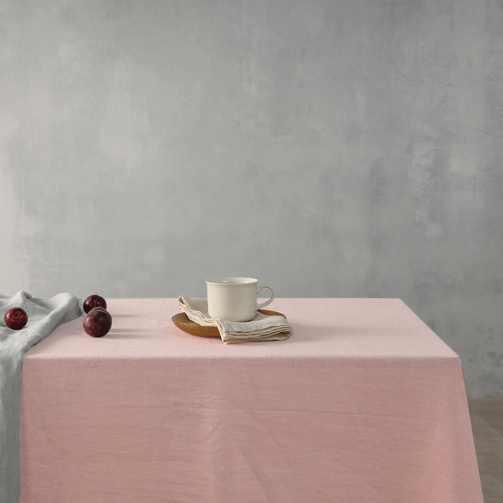 Blush Pink - 100% French Flax Linen Tablecloth