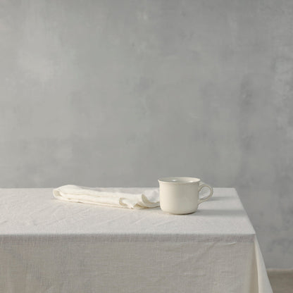 White 100% French Flax Linen Tablecloth
