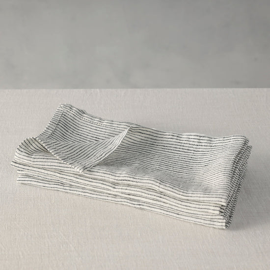 50 cm x 50cm Pinstripe - 100% French Flax Linen Napkins