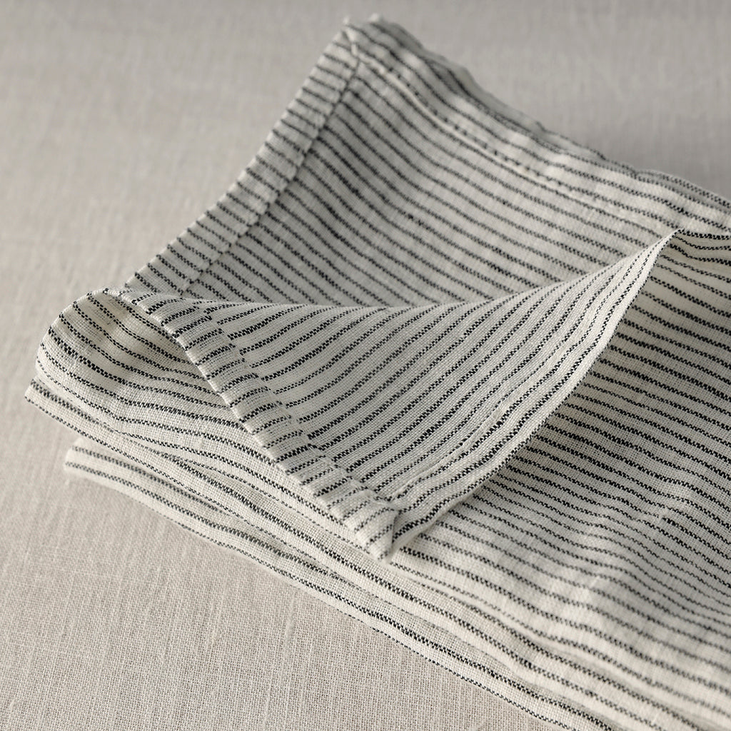 50 cm x 50cm Pinstripe - 100% French Flax Linen Napkins