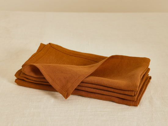 Cinnamon 50 cm x 50cm 100% French Flax Linen Napkins