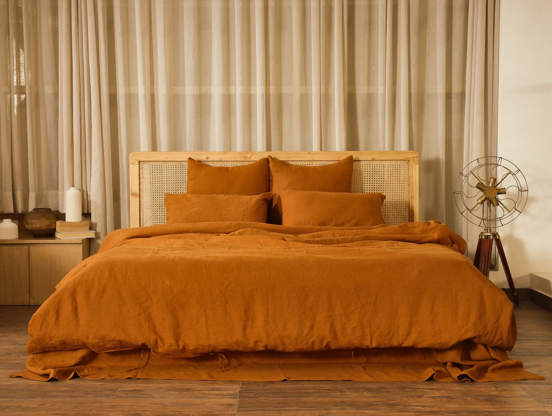 Cinnamon Linen Duvet Cover - 100% French Flax Linen