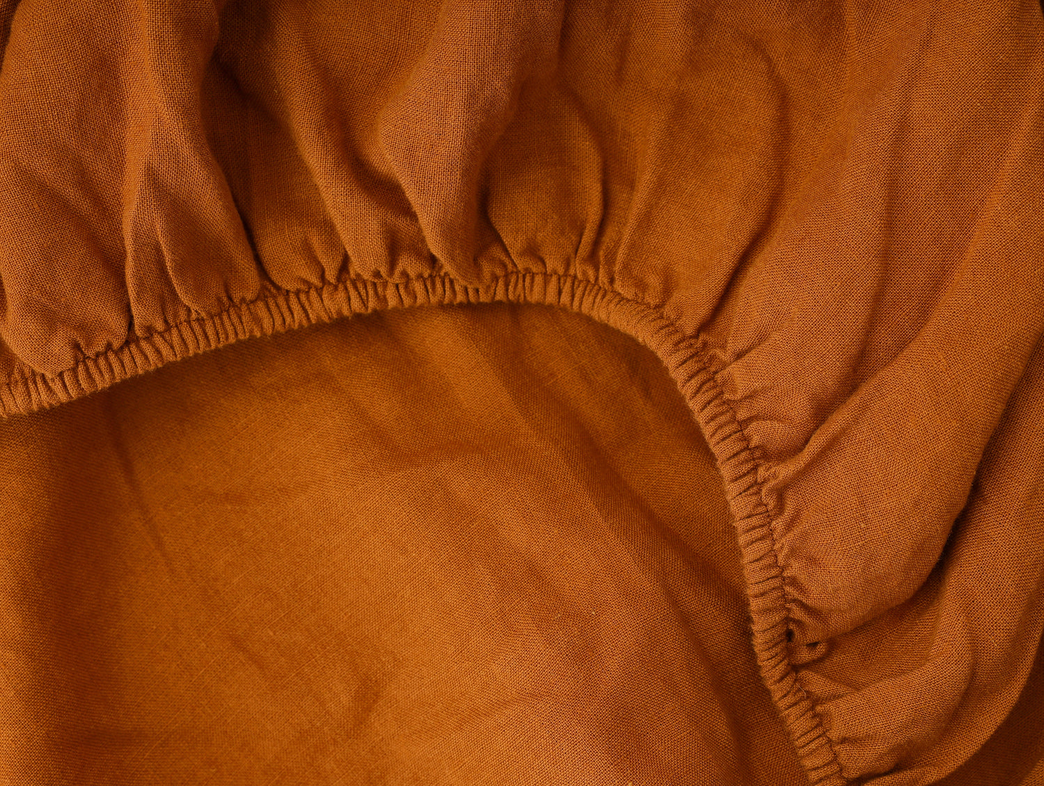Cinnamon 100% French Flax Linen Fitted Sheet