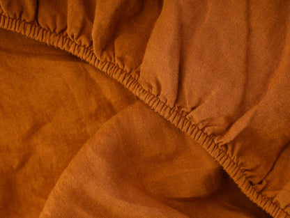 Cinnamon Linen Sheet Set - 100% French Flax Linen