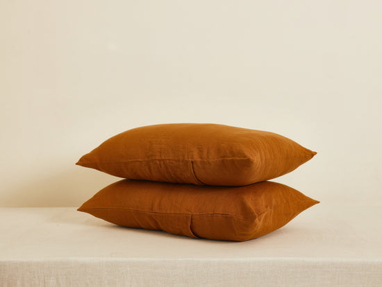 Standard Cinnamon - 100% French Flax Linen Pillowcases