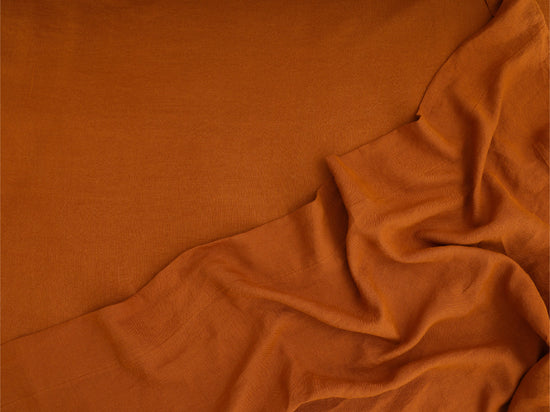 Cinnamon 100% French Flax Linen Flat Sheet